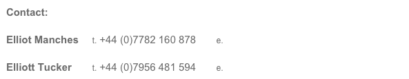 Contact:

Elliot Manches	    t. +44 (0)7782 160 878	    e. e.manches@filmforhumanity.org.uk

Elliott Tucker	    t. +44 (0)7956 481 594	    e. e.tucker@filmforhumanity.org.uk